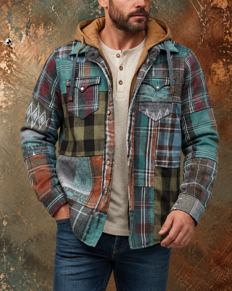 Richard™ | Chaqueta de otoño con capucha y cuadros patchwork