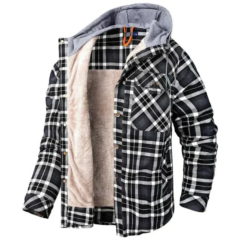 Fabrizio | Chaqueta ligera de cuadros con capucha