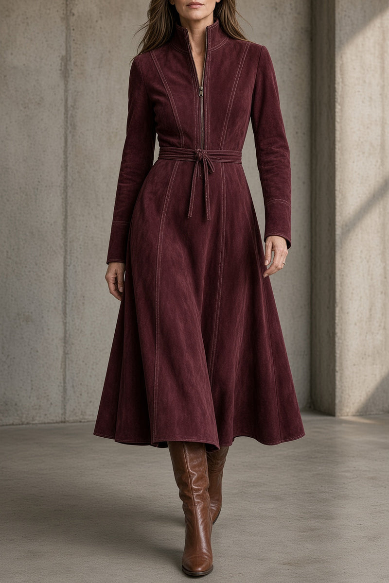 Amparo | Vestido vintage de cuello alto con cinturón