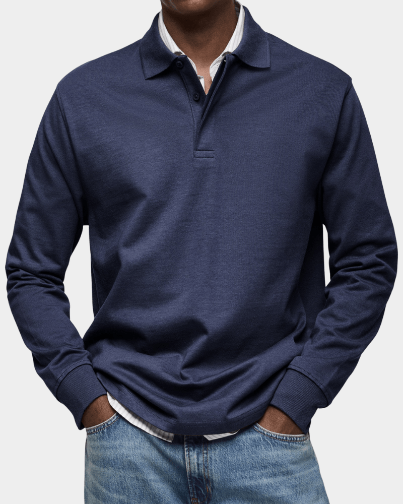 Polo cómodo de manga larga para otoño