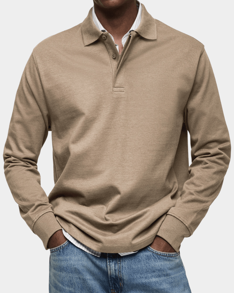 Polo cómodo de manga larga para otoño