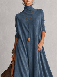 Brunella vestido largo efecto ante azul