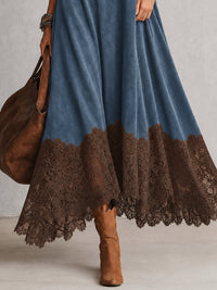 Brunella vestido largo efecto ante azul