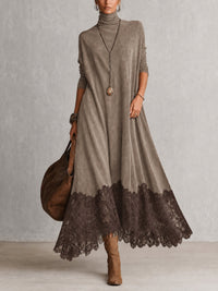 Brunella vestido largo efecto ante topo