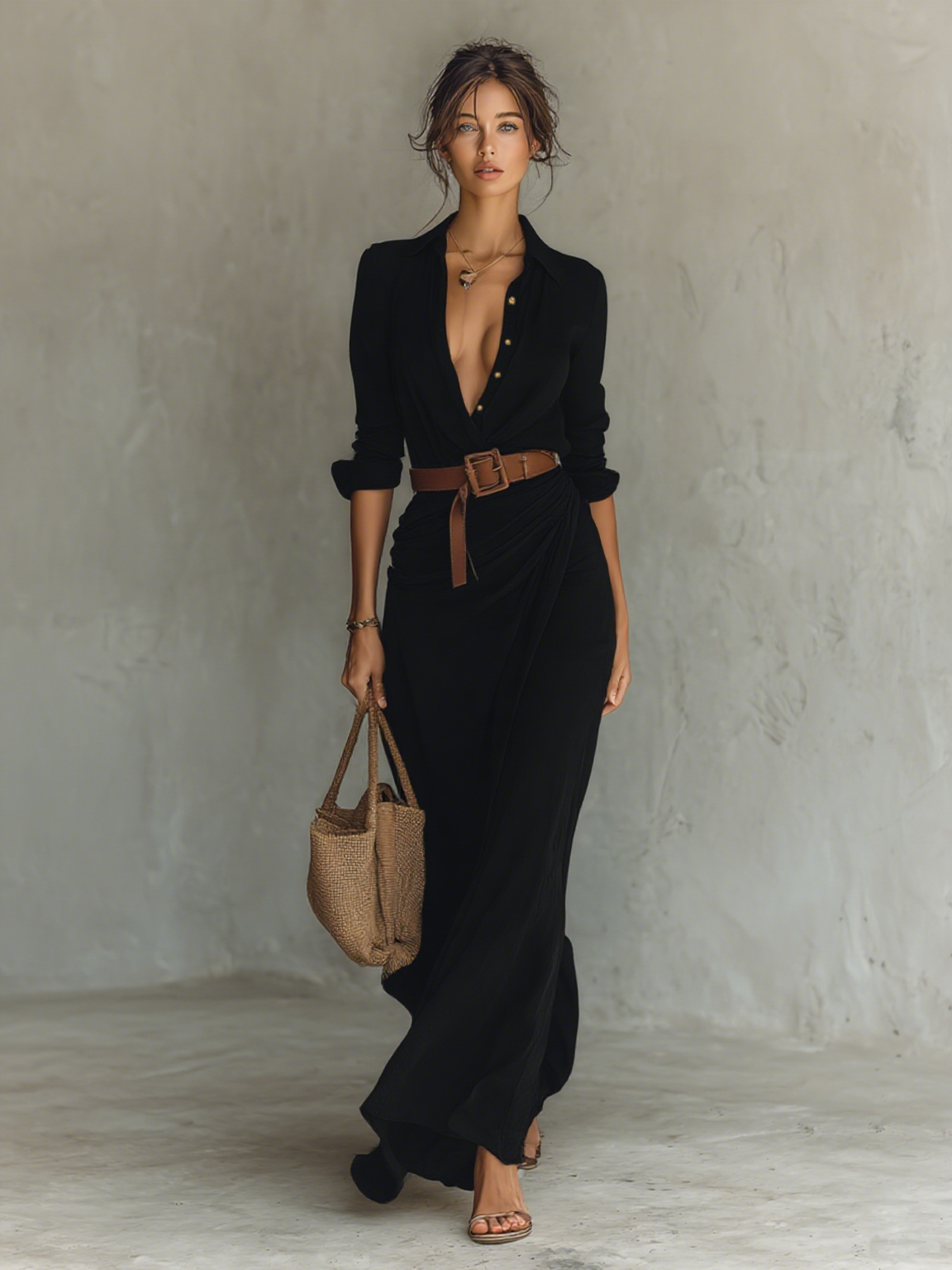 Victorie vestido largo negro