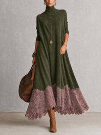 Brunella vestido largo efecto ante verde