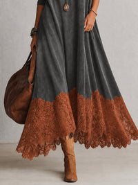 Brunella vestido largo efecto ante gris