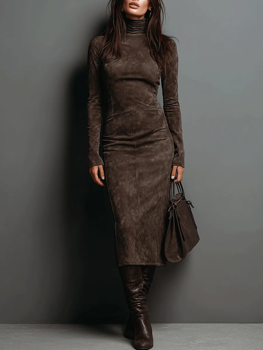 Lorène | Vestido midi de cuello alto
