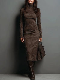 Lorène vestido midi marrón