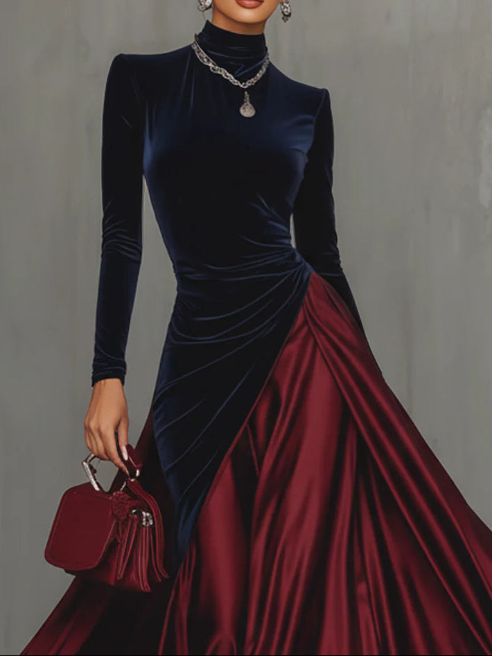 Lucrèce vestido largo bicolor