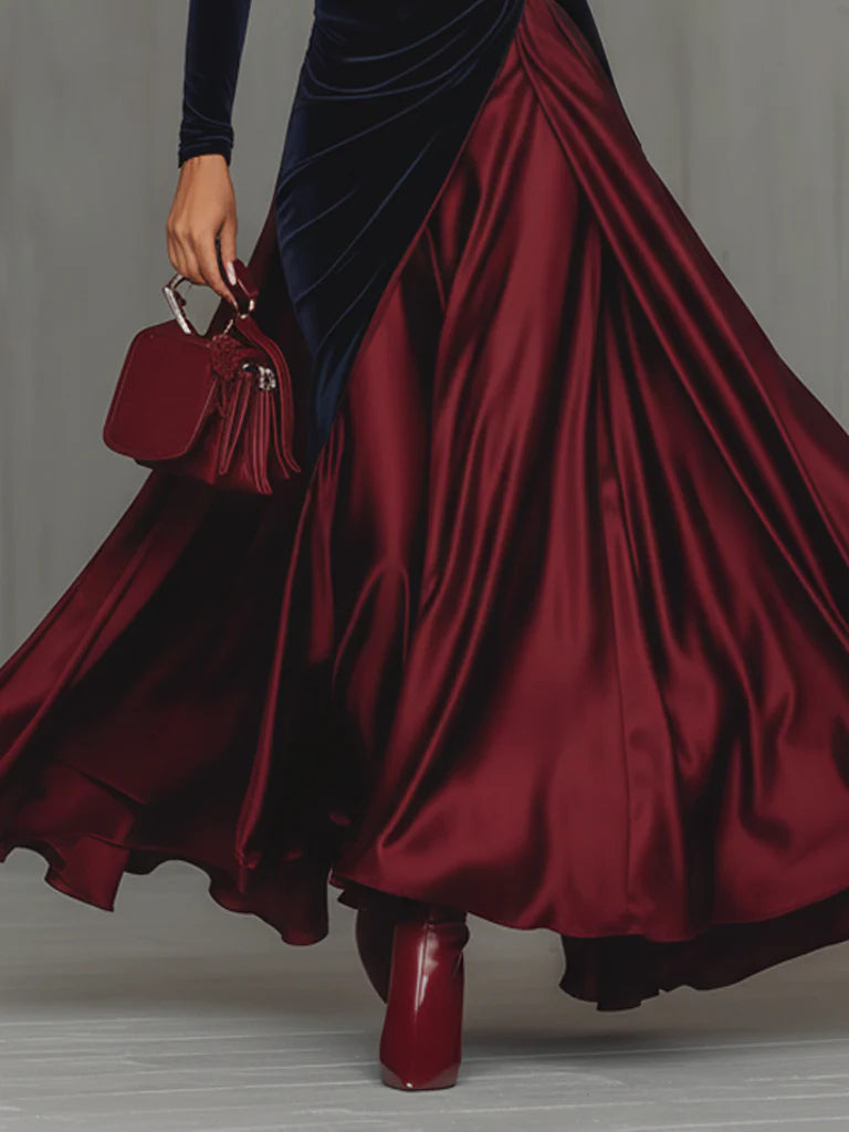 Lucrèce vestido largo bicolor