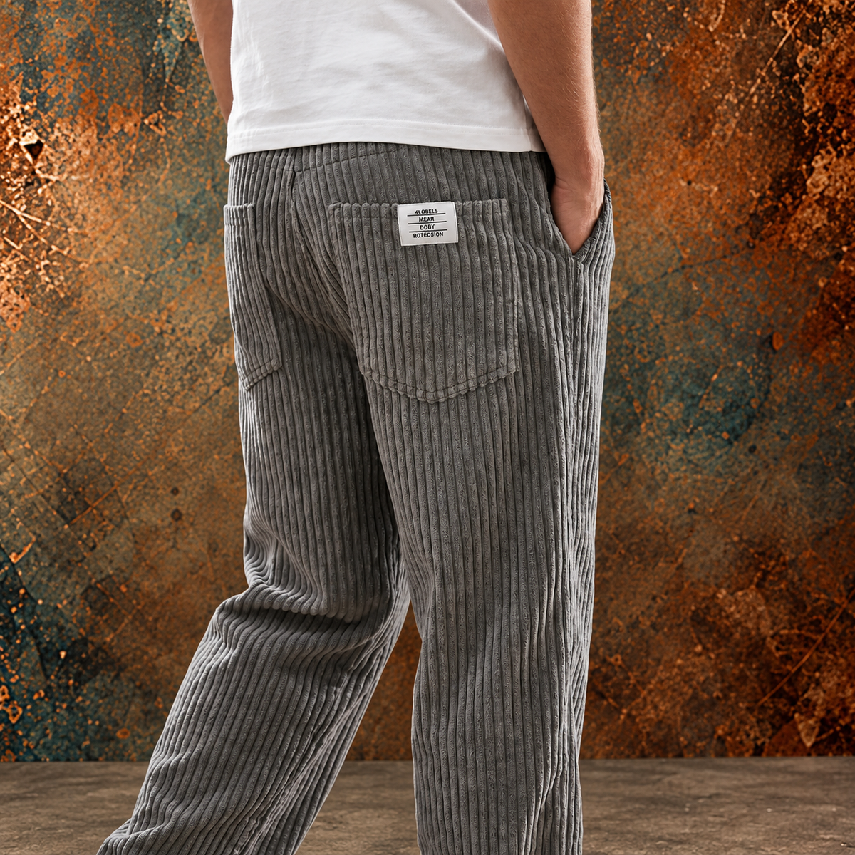 Pantalón de pana de hombre con cintura elástica