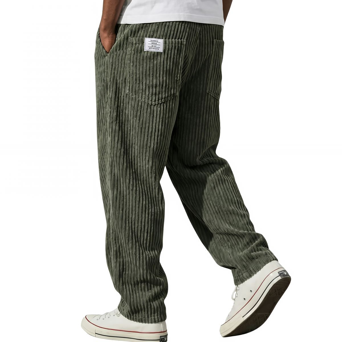 Pantalón de pana de hombre con cintura elástica