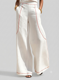 Vittoria | Conjunto blanco con top sin mangas y pantalones de pierna ancha