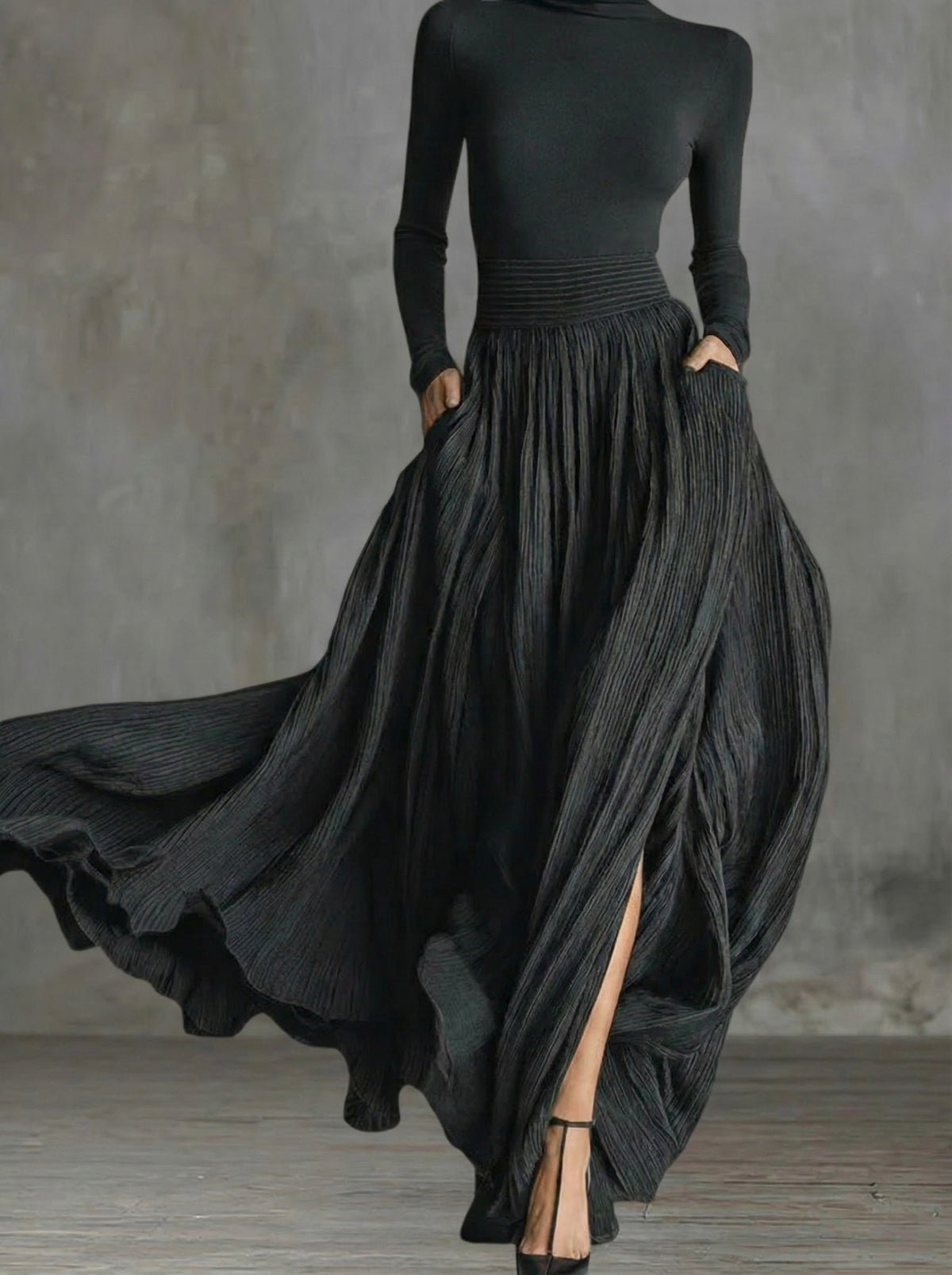 Rachel vestido largo negro