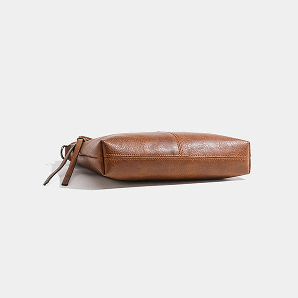 Bolso Bandolera Unisex de Cuero PU Retro Marrón