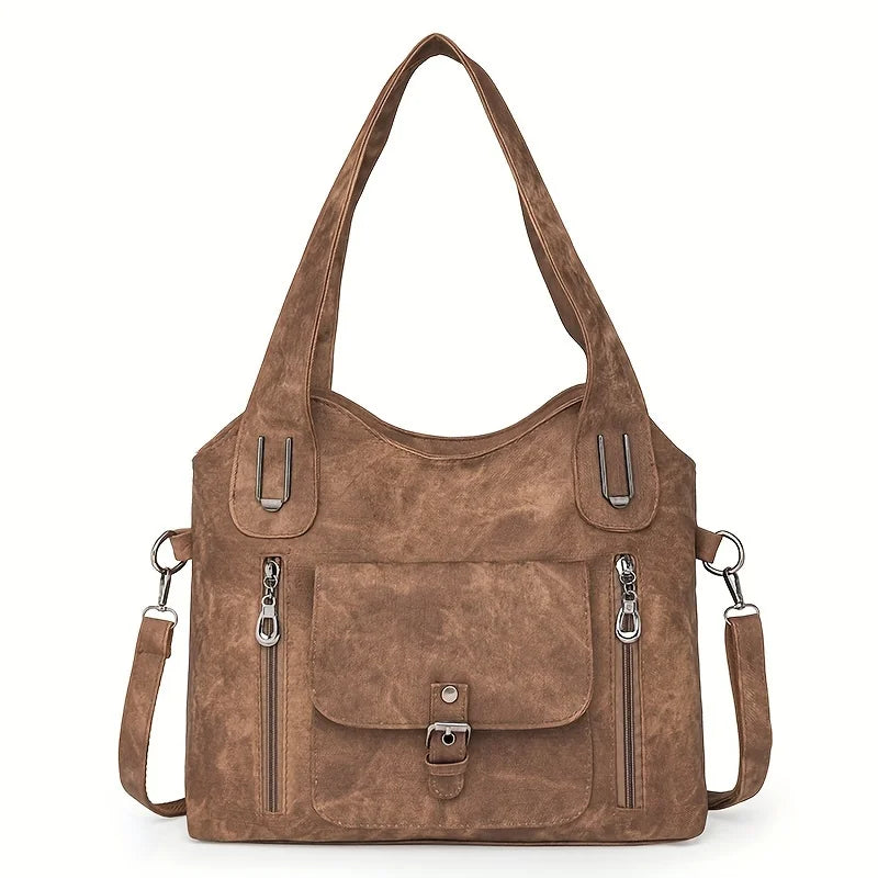Bolso Tote de Hombro para Mujer de Cuero Sintético Retro
