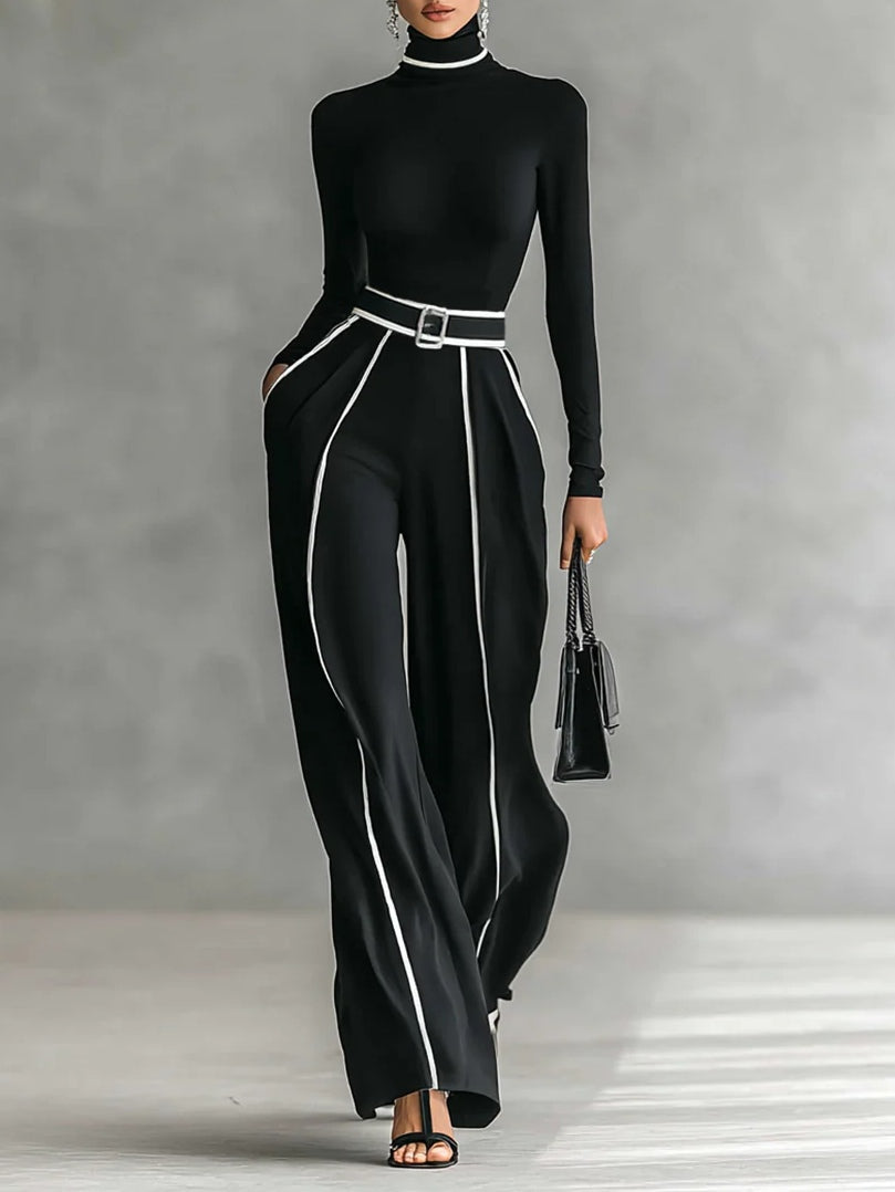 Emma conjunto negro de cuello alto