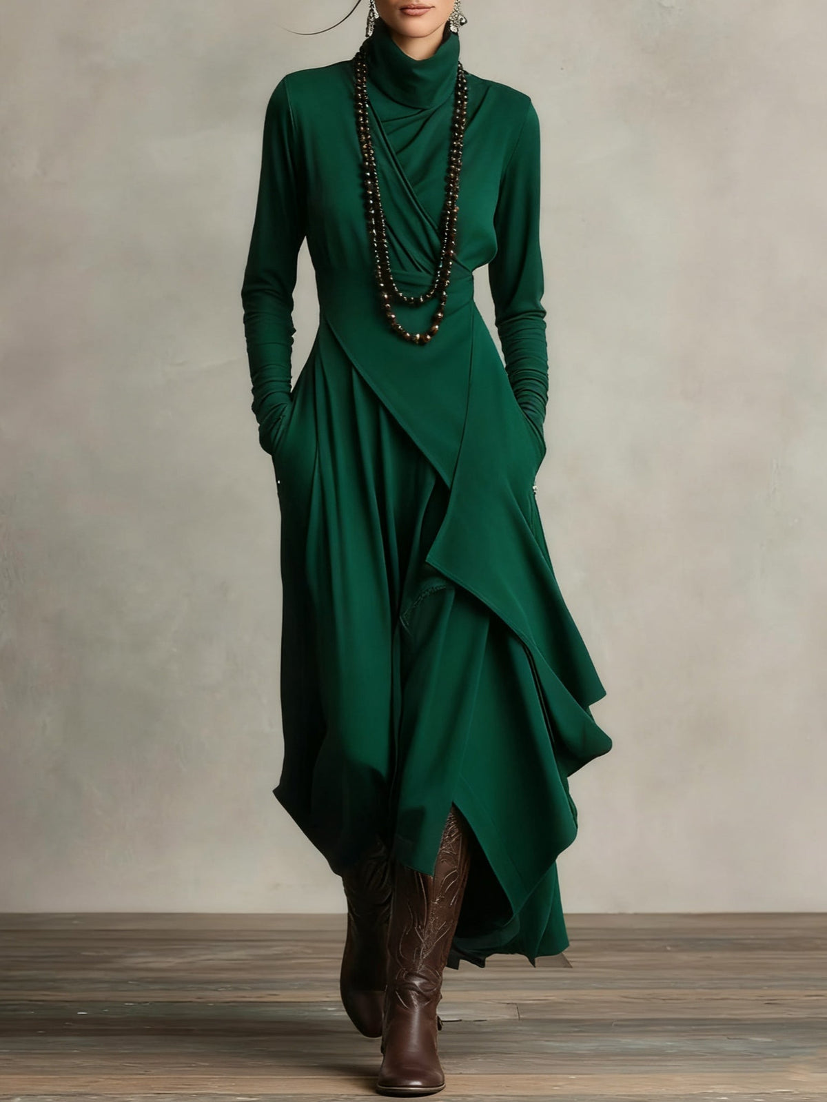 Arielle vestido asimétrico verde