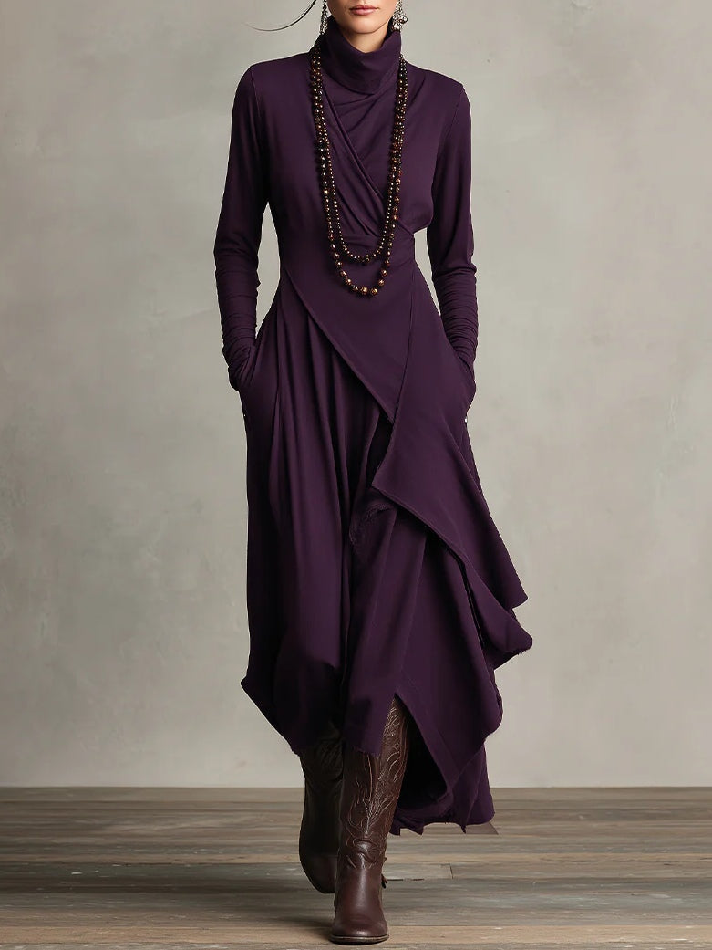 Arielle vestido asimétrico morado