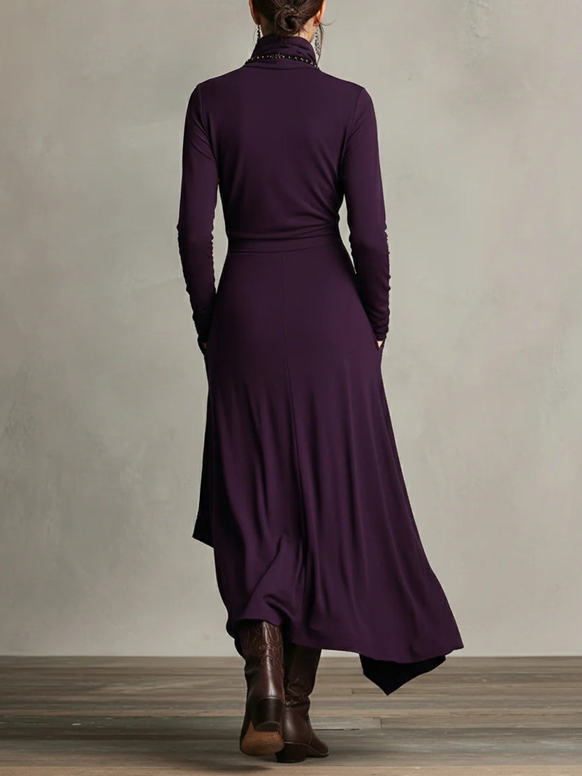 Arielle vestido asimétrico morado