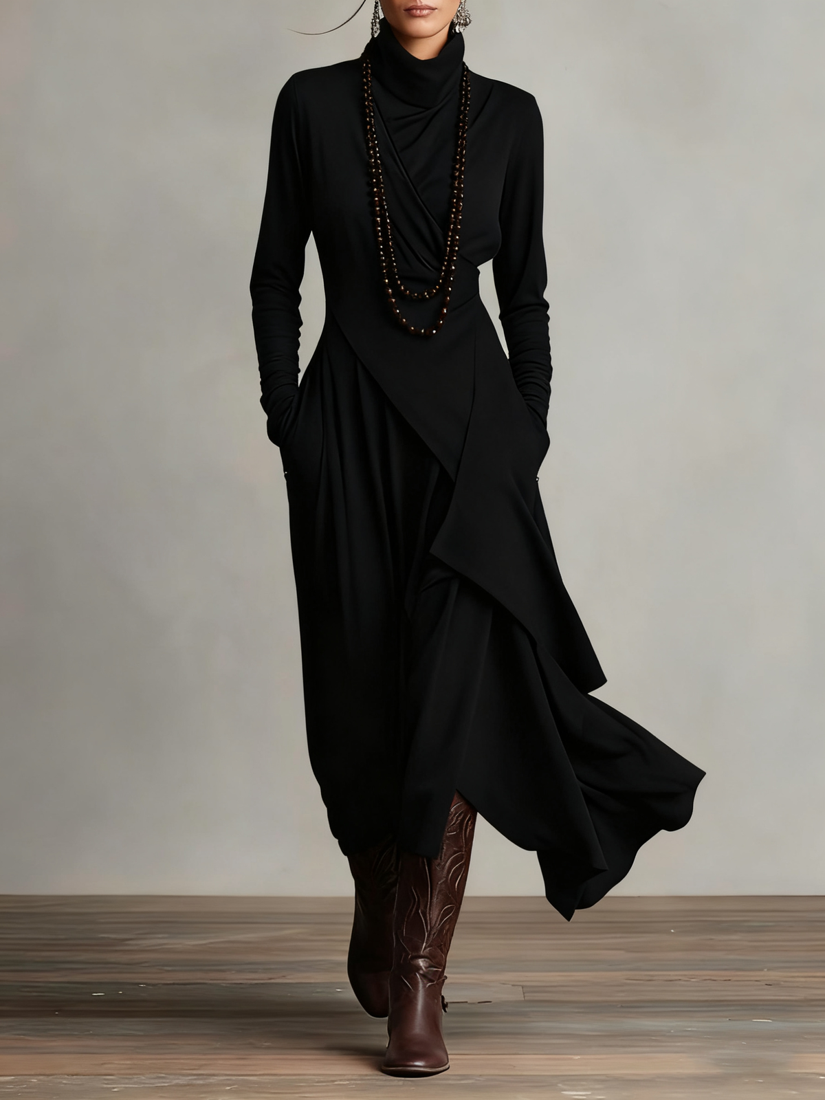 Arielle vestido asimétrico negro