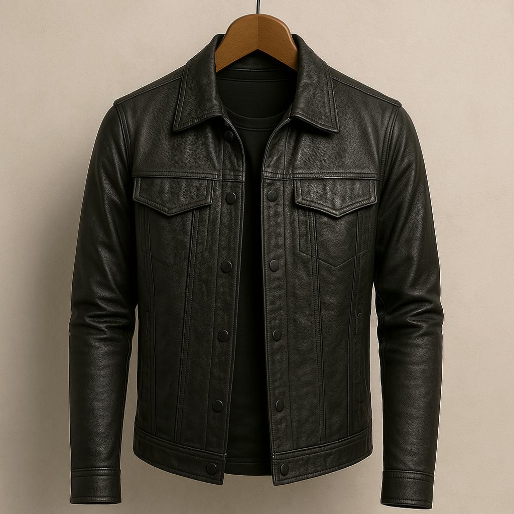 Chaqueta de piel estilo rider