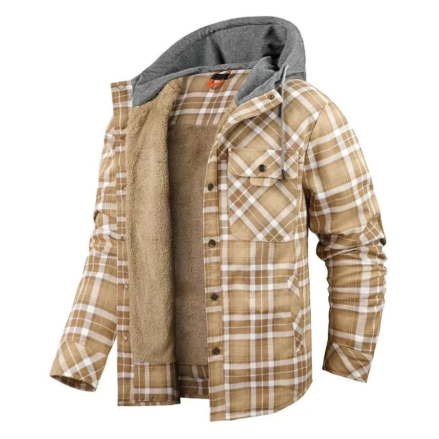 Fabrizio | Chaqueta ligera de cuadros con capucha