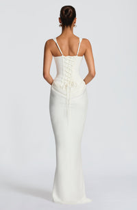 Éléonore vestido largo de satén blanco