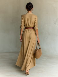 Victorie vestido largo caqui