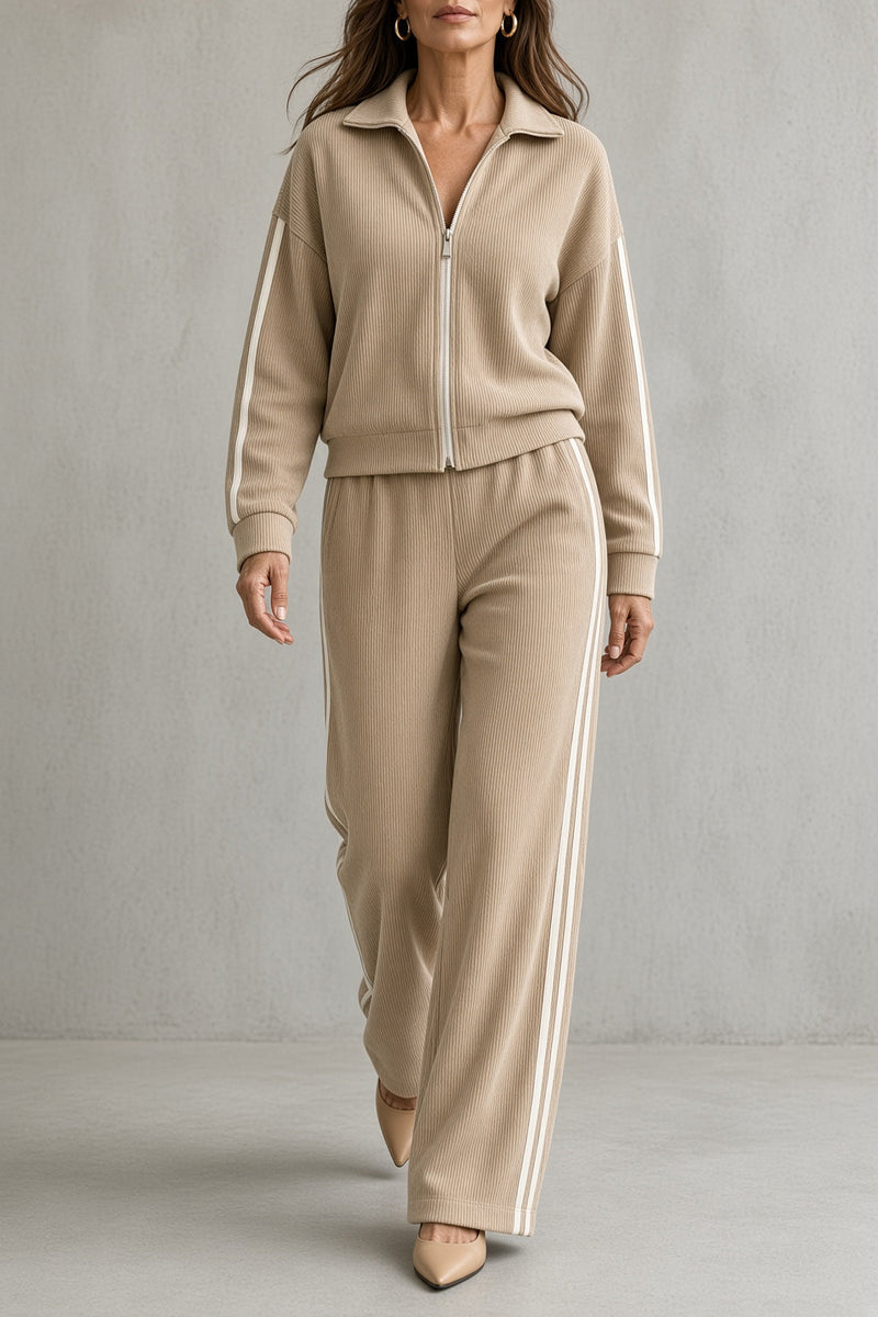 Elvira | Conjunto de top con cremallera y pantalón fluido