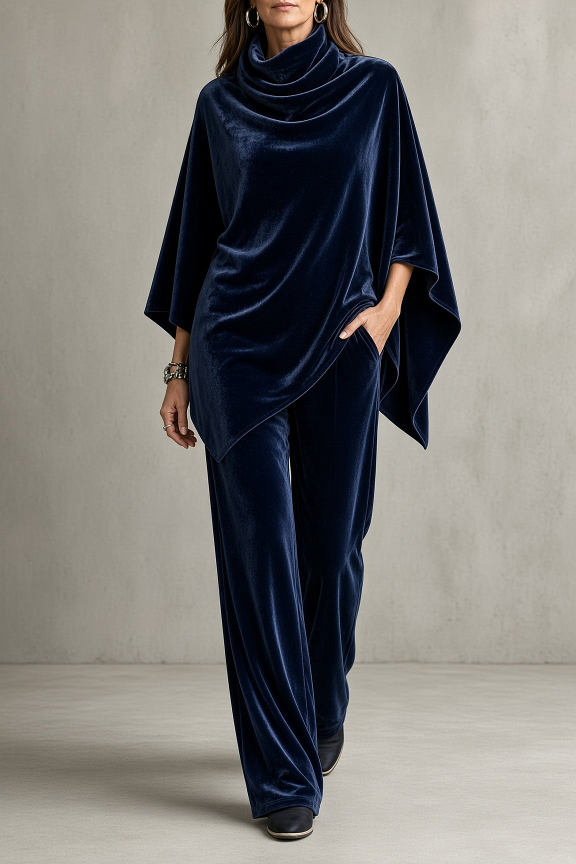 Leonor conjunto de terciopelo azul