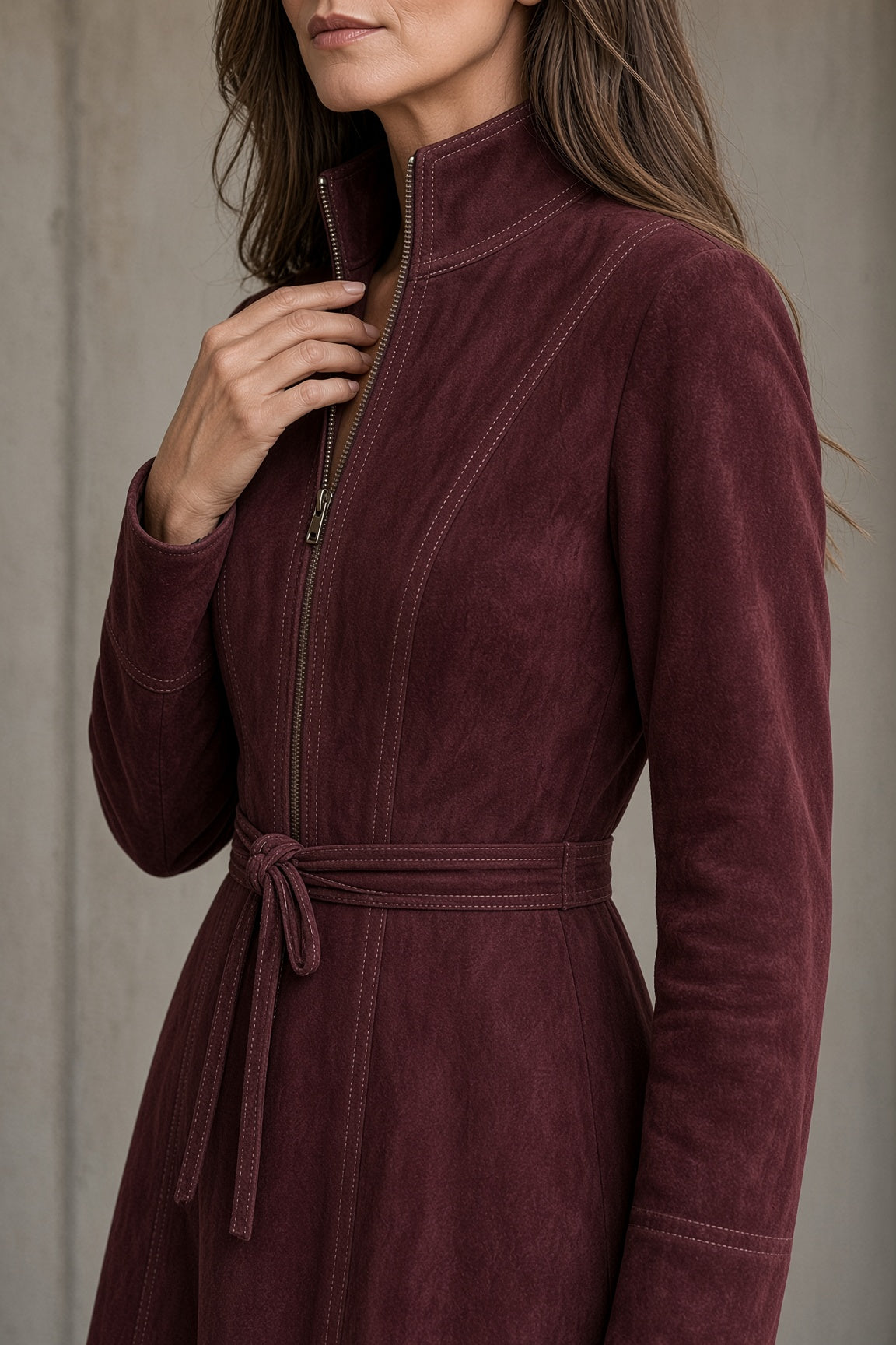 Amparo vestido vintage de cuello alto morado