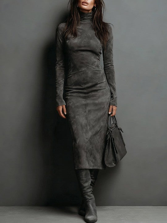 Lorène | Vestido midi de cuello alto